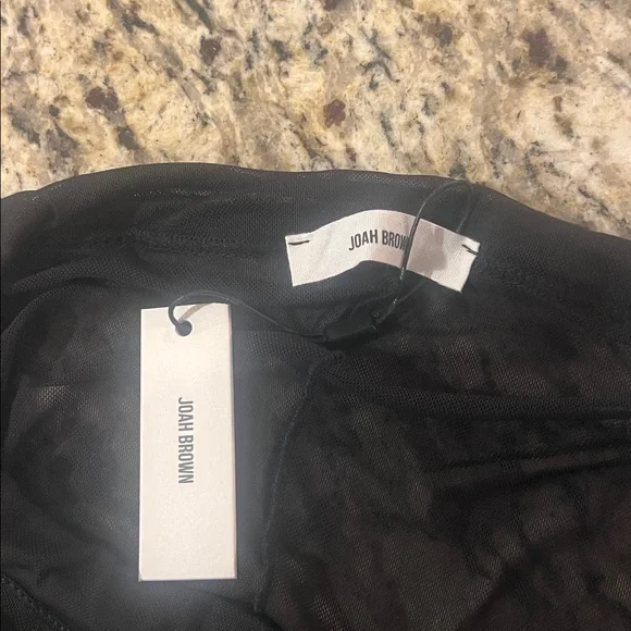 NWT Joah Brown Pleated Sheer Pant in Black  Mesh in Size M - Picture 9 of 11